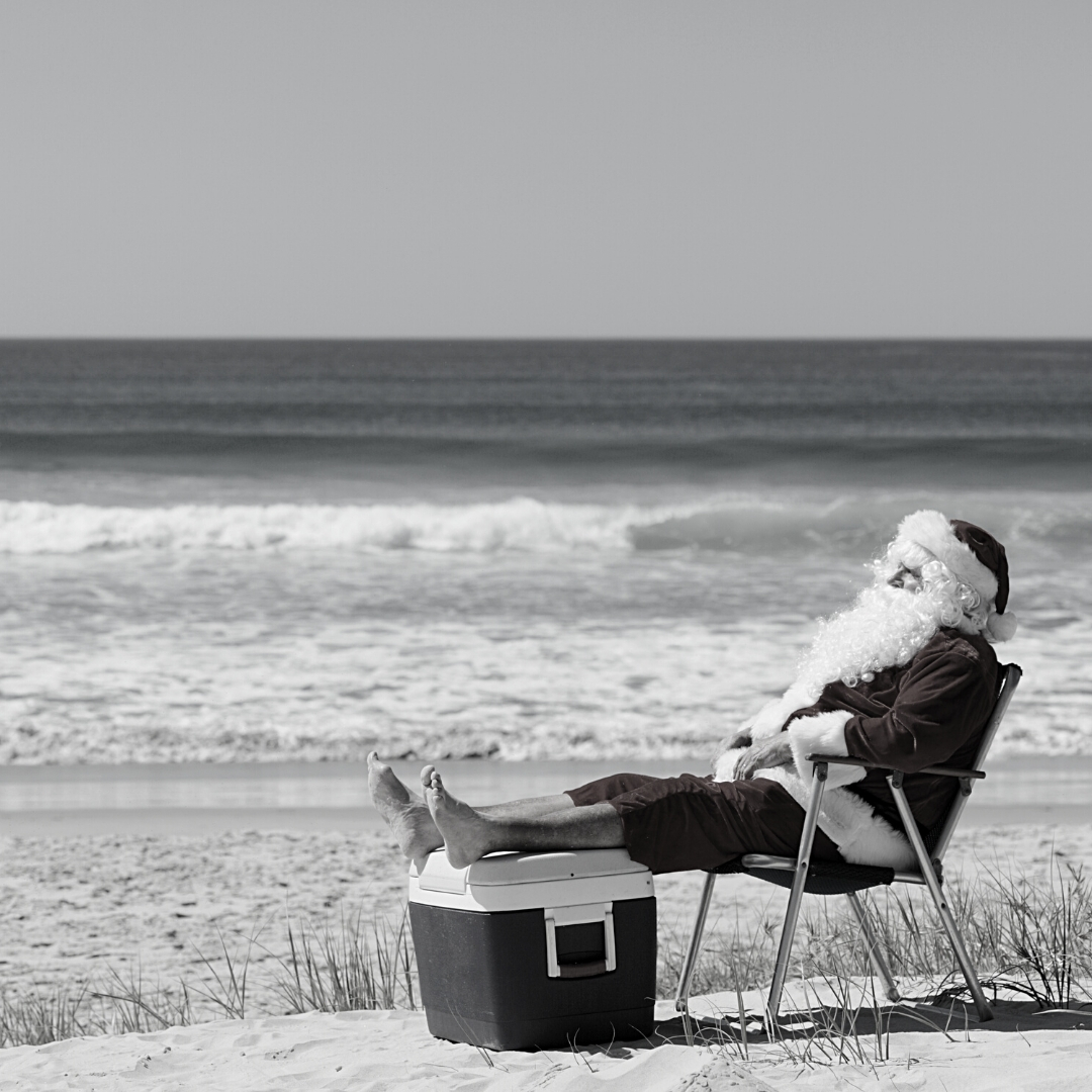 Santa at the beach