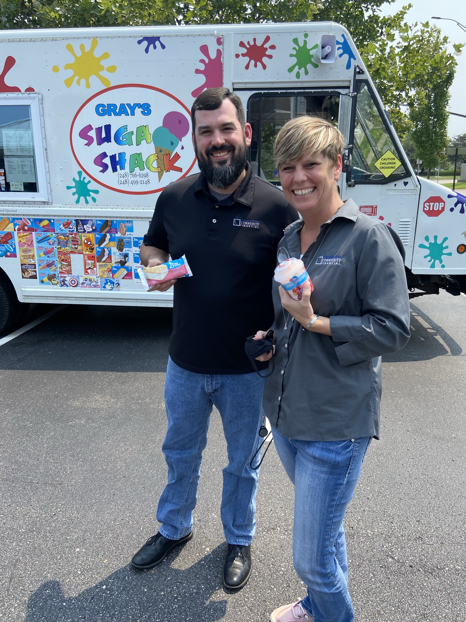 Tim and Anna with ice cream