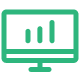 computer with stats icon illustration