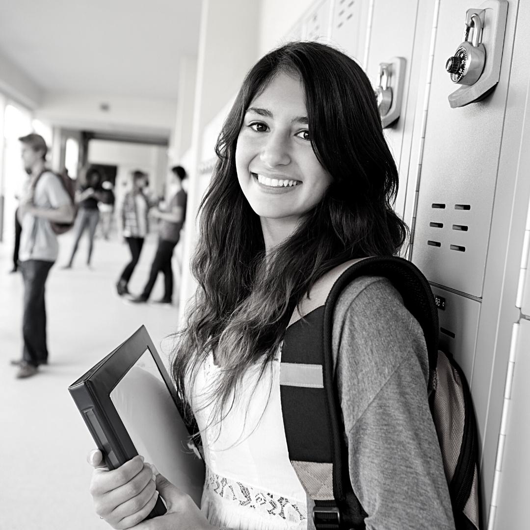 teen girl at school