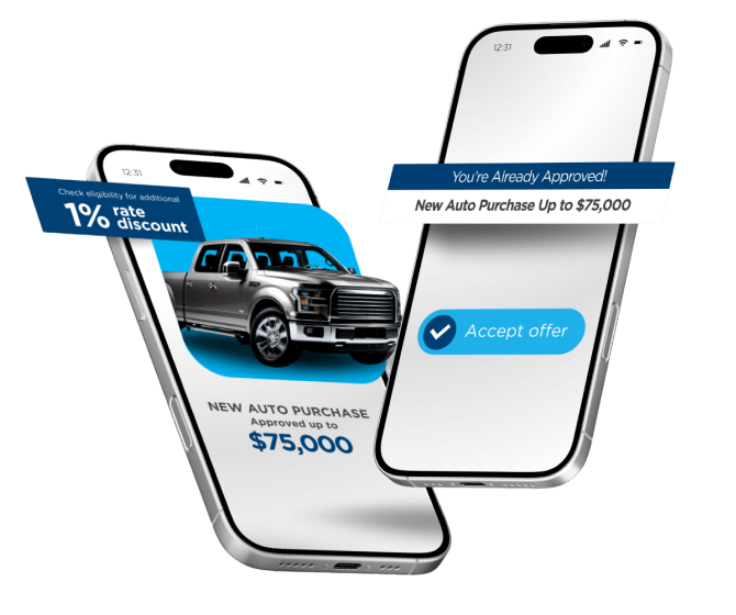 mobile phones showing personalized offers