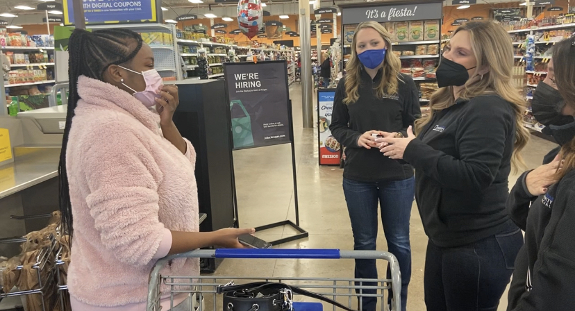 Kroger customer with Jen and HK