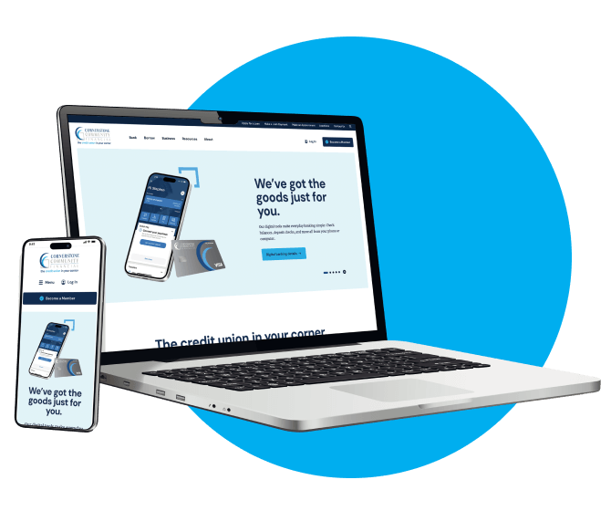 laptop and mobile phone showing new website